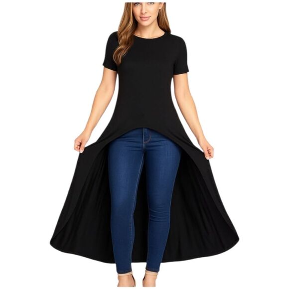 SALE Black High Low Top XL and Plus size - Picture 2 of 7
